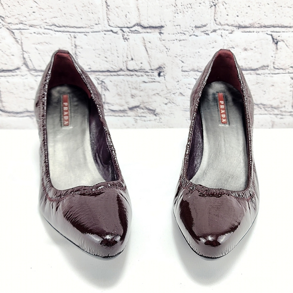 PRADA – Kitten heel approx. 2.75, burgundy, size 7.5 - Picture 4 of 11